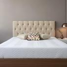 Cabeceira Para Cama Queen Capitonê 160x60cm Cor Bege Claro Produto de Alto Conforto e Qualidade