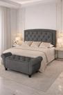 Cabeceira Para Cama Queen Estofada Veneza Com Pés e Bau Recamie 160cm Cabeceira Para Cama Queen Estofada Veneza Com Pés e Bau Recamie 160cm