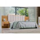 Cabeceira Para Cama Queen Size Ripada Irís Estofada Com 2 Mesas De Cabeceira D' Doro Cinamomo/ripado Cabeceira Para Cama Queen Size Ripada Irís Estofada Com 2 Mesas De Cabeceira D' Doro Cinamomo/ripado