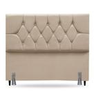 Cabeceira Para Cama Solteiro 90 Cm Brenda Com Frame Suede Bege
