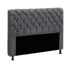 Cabeceira Para Cama Solteiro 90cm Fernanda Veludo Chumbo
