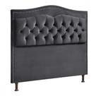 Cabeceira Para Cama Solteiro 90cm Holanda Veludo Chumbo