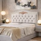 Cabeceira Para Cama Solteiro Box 90cm Holanda Veludo Marfim