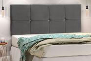 Cabeceira Paris Estofada Com Botão de Strass para Cama Box Casal 144Cm Chumbo - JBE Móveis