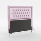 Cabeceira Pegasus 195 Para Cama Box King Z-021 Sued Rosa Bebê Aradecor