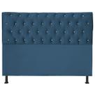 Cabeceira Pérola 140Cm Para Cama Box Casal Suede Azul Royal