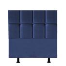 Cabeceira Poliana Cama Box Solteiro 100 cm Suede Azul