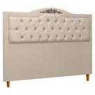 Cabeceira Provençal Capitonê Para Quarto De Casal King Size 1.95M Linho Bege