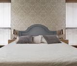 Cabeceira Provence Diamond Suede Liso Cinza Queen 160 X 60