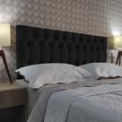 Cabeceira Queen 160 Cama Box 1896 Capitone Preto Suede Painel RBL Cabeceira Queen 160 Cama Box 1896 Capitone Preto Suede Painel RBL