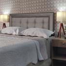 Cabeceira Queen 160 Cama Box Diamond Lexus Bege Suede Com Pés RBL Cabeceira Queen 160 Cama Box Diamond Lexus Bege Suede Com Pés RBL
