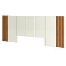 Cabeceira Queen 300cm Ripada Off White/Freijó - Dalla Costa