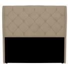 Cabeceira Queen Alta com Botões Izza 160cm Suede Bege Escuro Cabeceira Queen Alta com Botões Izza 160cm Suede Bege Escuro