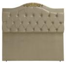 Cabeceira Queen Cama Box Botões Detalier Provençal Areia Suede Com Pés 120 RBL