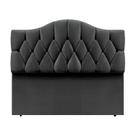 Cabeceira Queen Cama Box Botões Provençal Chumbo Suede Com Pés 120Cm Altura RBL