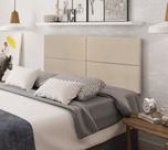 Cabeceira Queen com 4 detalhes Estofada Suspensa Moderna - 160 CM - Bege Suede