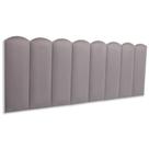 Cabeceira Queen Kit 8 Placas Modelo Nuvem - Suede Cinza Cabeceira Queen Kit 8 Placas Modelo Nuvem - Suede Cinza