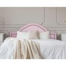 Cabeceira Queen Luxo 160x60 material sintético Rosa Tachas Fumê