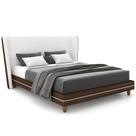 Cabeceira Queen Nilo 160cm Com Cama Pés Madeira Suném P05 material sintético Marrom Bouclê Cru - Lyam Decor