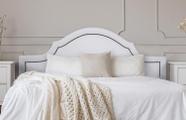 Cabeceira Queen Provençal 160x60cm Sintético Branco - Tachas Fumê