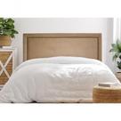 Cabeceira Queen Reta Luxo 160x60 Suede Bege - Tachas Fumê