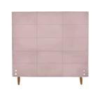 Cabeceira Raissa 1,38 Cm Para Cama Box Veludo Rose