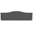 Cabeceira Realeza Casal 140cm Curva Capitonada Suede Cinza Escuro