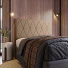 Cabeceira Realeza King 195cm Suede - Shop das Cabeceiras