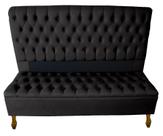 Cabeceira + Recamier Baú Capitone Iza Para Cama Box Super King 198 Cm - Suede - Sv Decor