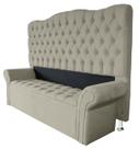 Cabeceira + Recamier Baú Nanda Para Cama Box Casal Padrão 138cm - Suede - Sv Decor