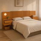 Cabeceira Ripada Cama Sampa Quarto Box Casal Queen Size King