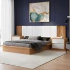 Cabeceira Ripada King 3,45m com 02 Mesas de Cabeceira 02 Gavetas 100% MDF