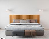 Cabeceira Ripada Maracá King 215cm MDF/MDP Bege Nature