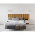 Cabeceira Ripada Maracá Queen 215cm MDF/MDP com 1 Mesa de Cabeceira Jatobá