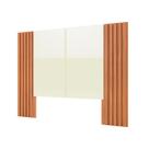 Cabeceira Ripada para Cama Casal 165x120cm MDF Freijó Off White