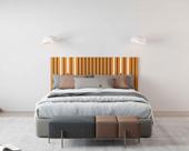 Cabeceira Ripado Maracá 162cm Para Cama de Casal/Queen Com Led Nature - Rede Móveis