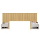 Cabeceira Ripado MDF Adesiva com 2 Mesas de Cabeceira Suspensa Sofia 1 Gaveta e Nicho Cama Casal Queen e King LH Móveis