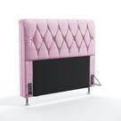 Cabeceira Sirius 140 Para Cama Box de Casal Z-021 Sued Rosa Bebê Aradecor