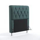 Cabeceira Sirius 90 Modulada Estofada N-032 Veludo Verde Petróleo Aradecor Cabeceira Sirius 90 Modulada Estofada N-032 Veludo Verde Petróleo Aradecor