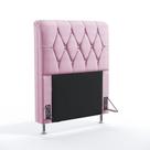 Cabeceira Sirius 90 Para Cama Box de Solteiro Z-021 Sued Rosa Bebê Aradecor