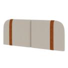 Cabeceira Slim para Cama Box, 140cm x 55cm, Estofada em Linho e material ecológico, Bege. Instalação simples.