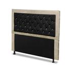Cabeceira Solteiro 0,90cm Para Cama Box Berlim Suede Marfim/Marrom Strass - DS Móveis