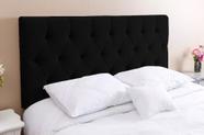 Cabeceira Solteiro 88 - Bello Box - Estilo Capitonê Suede Preto Sem Strass