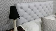 Cabeceira Solteiro 88 - Bello Box - Estilo Capitonê Tecido Sintético Branco Sem Strass