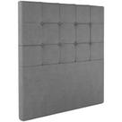 Cabeceira Solteiro 88 cm Berlin Veludo Cinza Soon