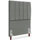 Cabeceira Solteiro 90cm Arlla Suede Cinza Rm Cinza