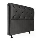 Cabeceira Solteiro 90cm Barbara Suede Preto Id Suede Preto