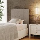 Cabeceira Solteiro 90cm Bouclé Estofada Design Moderno para Quarto Linea Bege