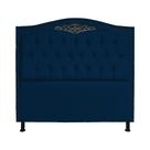 Cabeceira Solteiro 90cm Para Cama Box Greta Suede Azul Marinho - DS Estofados