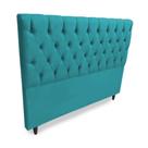 Cabeceira Solteiro 90cm Para Cama Box Sofia Suede Azul Turquesa - DS Móveis Cabeceira Solteiro 90cm Para Cama Box Sofia Suede Azul Turquesa - DS Móveis
